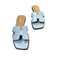 Sky Blue Knit Slides