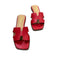 Red Knit Slides